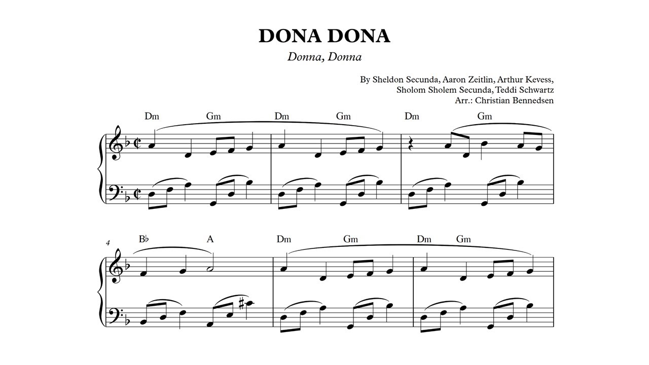 ドンナハウス Donna House ピアノ
フィットボード Donna, Donna - Piano - YouTube