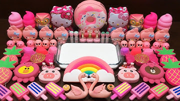 Pink Slime | Mixing Random Things into Glossy Slime | Satisfying Videos #257