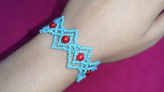 How to make easy bracelet with seed beads &amp; pearls for beginners. beads jewelry making tutorial