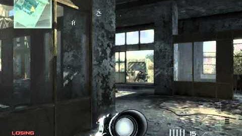 Call of Duty : MW3 MSR Quickscope + Awesome Throwing Knife