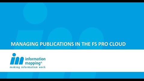 Managing Publications in FS Pro Cloud