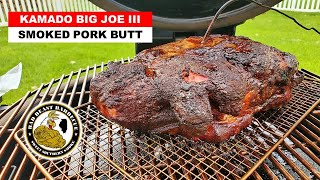 Smoking a Pork Butt on the Kamado Big Joe III using Jealous Devil Lump Charcoal