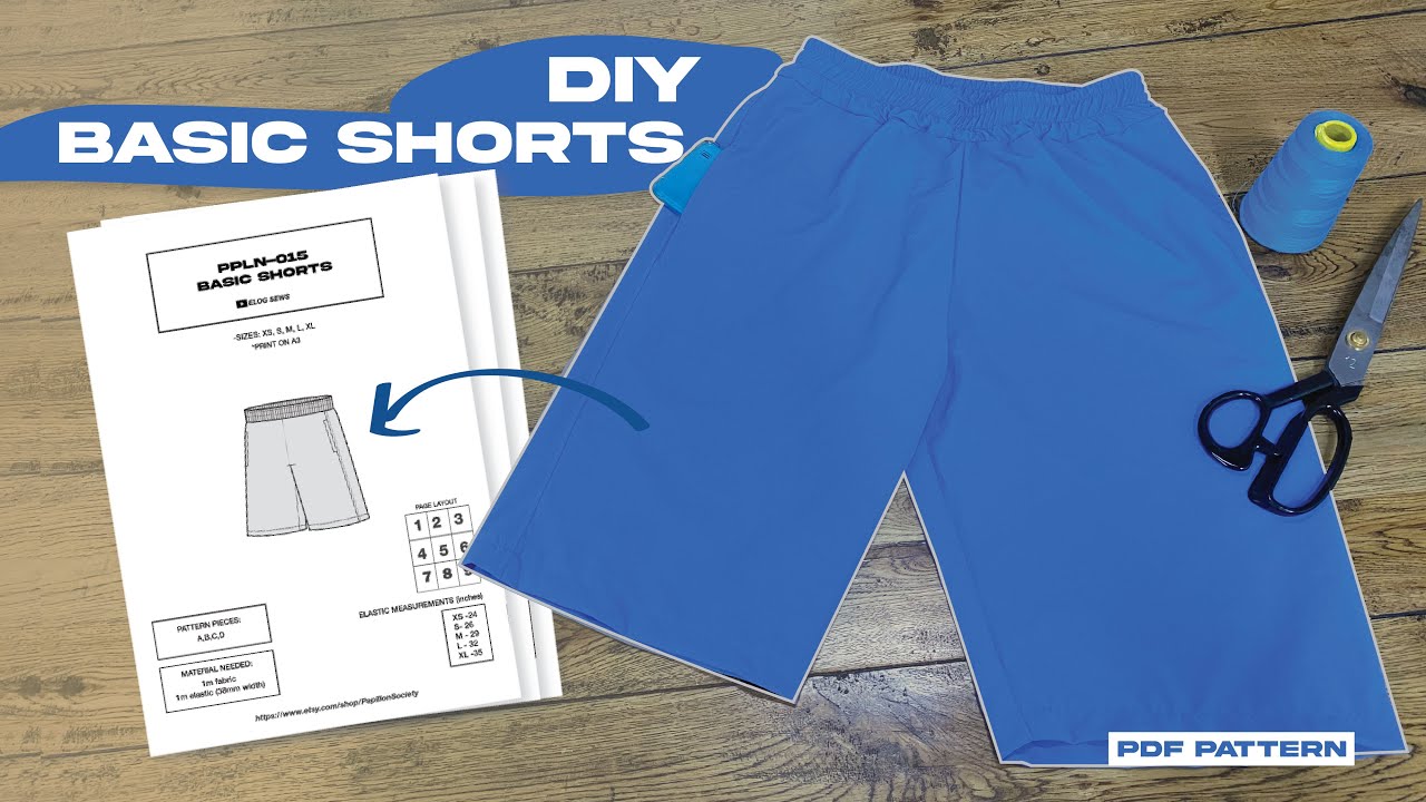 DIY | How to sew Basic Shorts | Beginner Tutorial (PDF Pattern Included ...