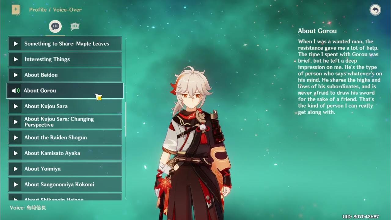 Kazuha Voice Lines Japanese Genshin Impact YouTube