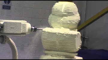 Robot Roughing a Sculpture of Socrates with PowerMILL Robot