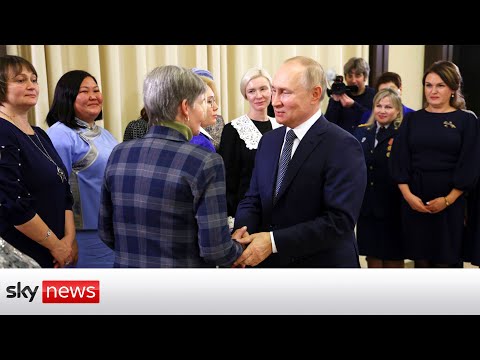 Vladimir putin looks sympathetic as he meets grieving soldiers' mothers