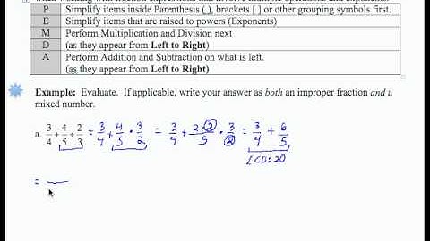 SWL4E10a: Basic Arithmetic - Order of Operations with Fractions