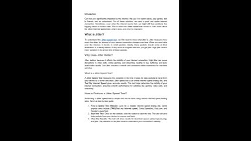 Jitter speed test   Is a Internet speed testing tool