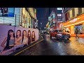 Walking In The Rain Gangnam Street at Night | Seoul Travel 4K HDR