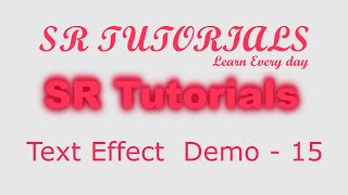 Text Shadow Effect | Demo - 15 | Css | SR Tutorials