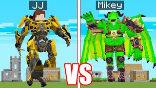 JJ Become BUMBLEBEE  and ATTACKS MIKEY DEMON in Minecraft !