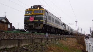 【惜別】寝台特急トワイライトエクスプレス　EF81 113号機［敦］ 24系10両　高速通過　北陸本線　森田～春江　2015年3月9日