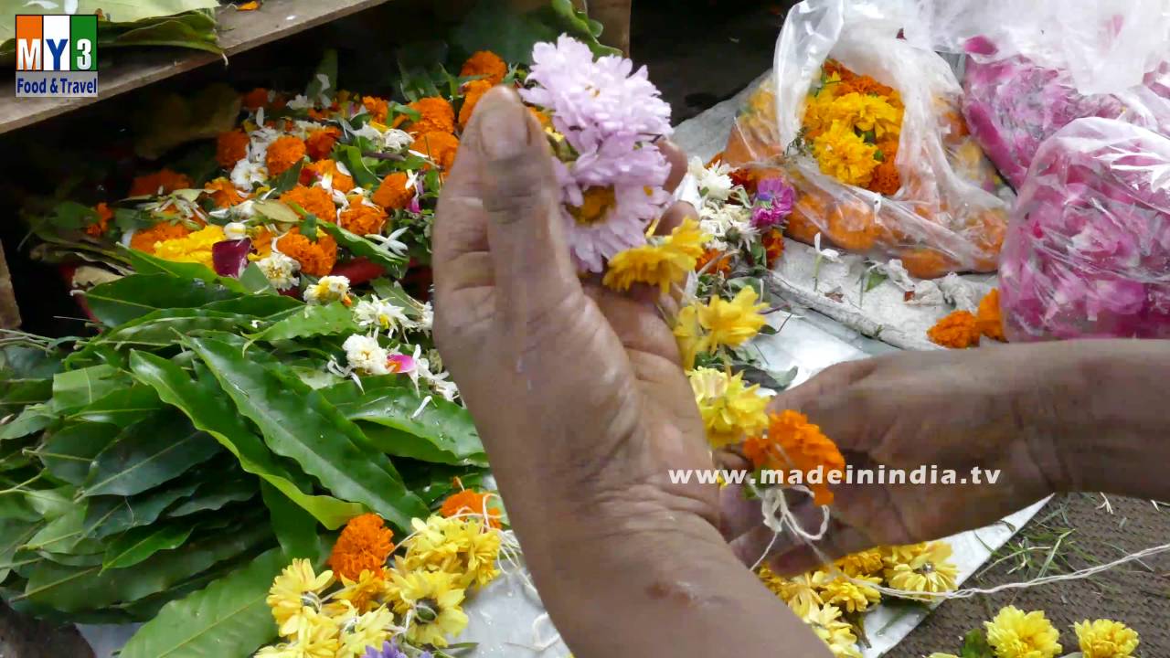 MIX FLOWER MALA MAKING | STREET SELLER | MUMBAI