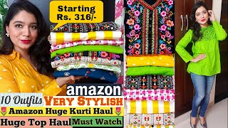 Amazon Huge Kurti Haul| Amazon Huge Top Haul|Affordable Kurti/Top Haul|Trendy Tops|Pink's House