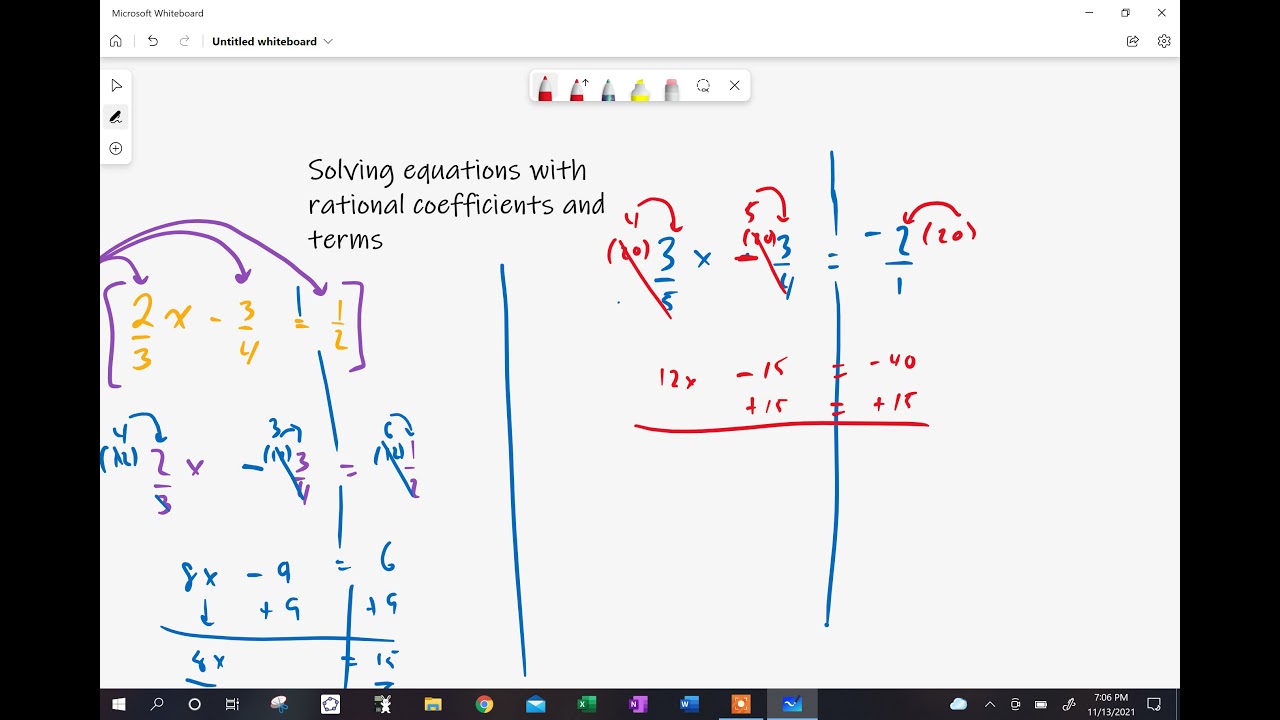 Equations with rational coefficients 2 - YouTube