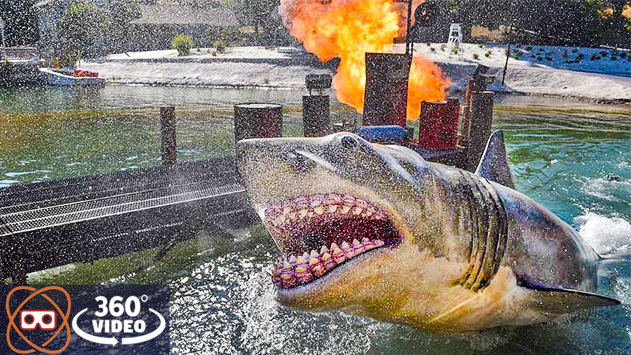 [360] Universal Hollywood Studio Tour Tram Ride Highlights | Jaws | King Kong