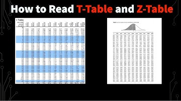 How to Read a T-Table and Z-Table