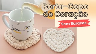 Porta Copo de Coração em Crochê para Iniciantes | Coração de Crochê Grande e Perfeito