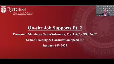 Providing Effective On-Site Job Supports: Part 2