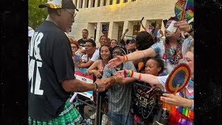 Dennis Rodman Wears A Skirt To Pride Event