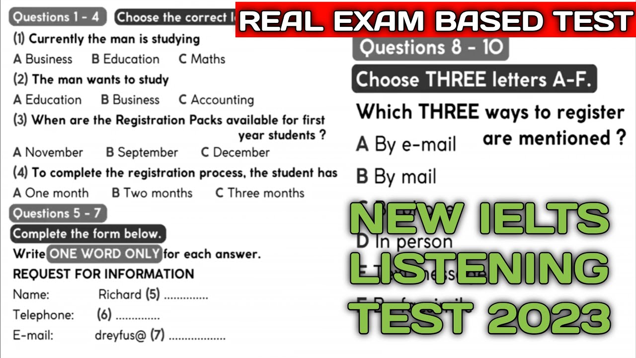 NEW IELTS LISTENING PRACTICE TEST WITH ANSWERS || 9 FEB 2023 - YouTube