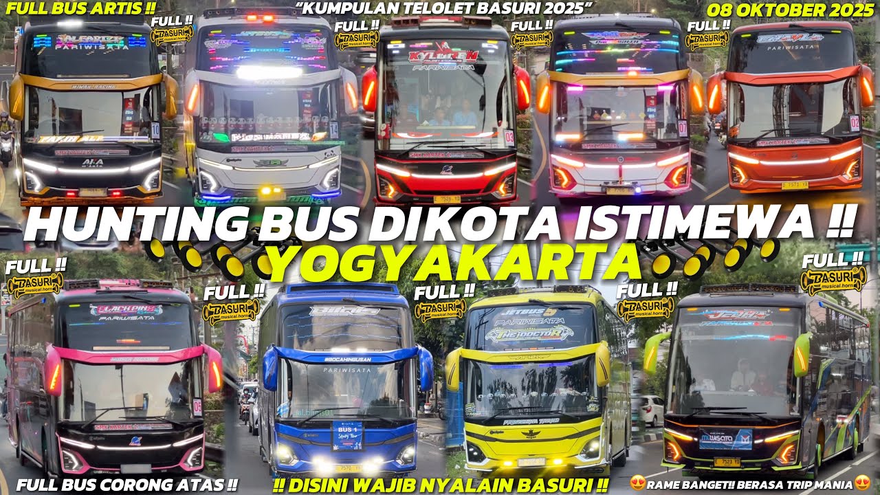 HEBOH‼️ KUMPULAN BUS TELOLET TERBARU DI JOGJA BANYAK ARTIS BUS!! FULL BASURI CORONG ATAS 🥳🤯