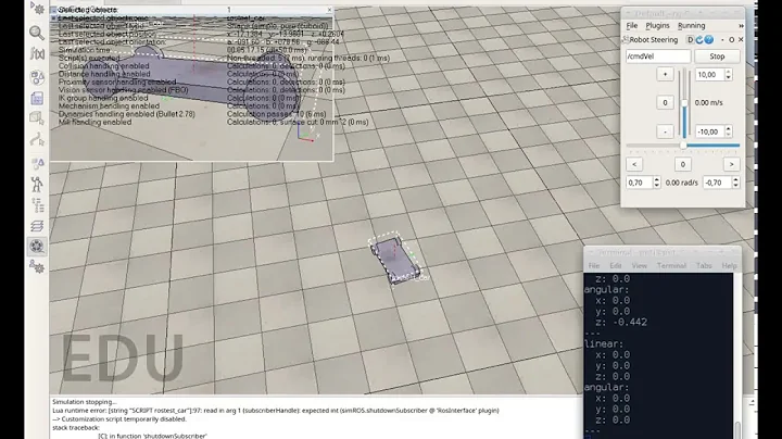 V-REP + ROS ackerman car test