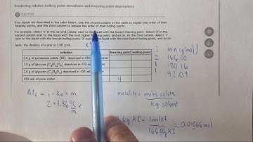 15 6b Predicting relative boiling point elevations and freezing point depressions
