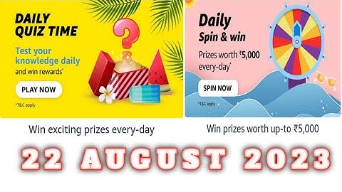Amazon Quiz Answers Today | 22 August 2023 | @dailyquiztime #amazonfunzon