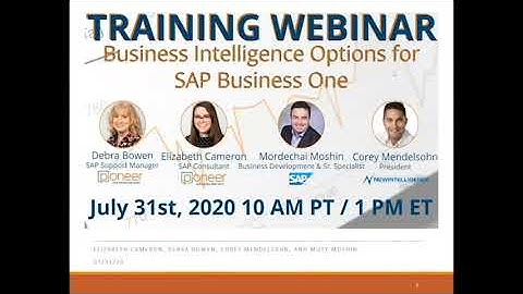Business Intelligence Options in SAP Business One Training Webinar