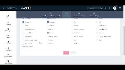 Set Mandatory Fields | AMPED CRM ADMIN