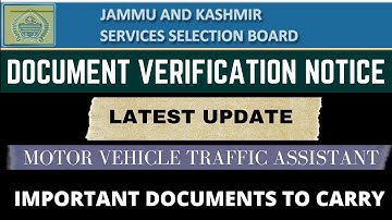 New Document Verification List| JKSSB Latest Update| #updateology