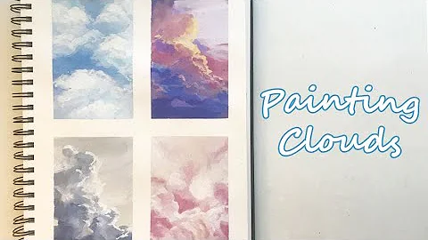 how to paint clouds with gouache ☁️