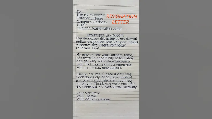 HOW TO WRITE RESIGNATION LETTER #shorts