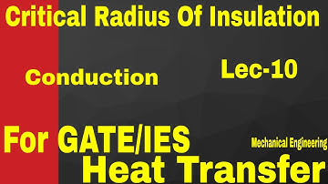 Critical Radius Of Insulation || Heat Transfer || LEC(10) For GATE/IES/PSU/ISRO