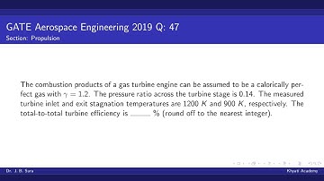 GATE 2019 #Aerospace Engineering Q47 | Propulsion | Gas Turbine Engine | Efficiency