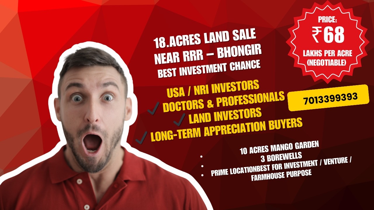 18 Acres Agricultural Land for Sale in Valigonda | Near RRR | ₹68 Lakhs Per Acre | Mango Garden