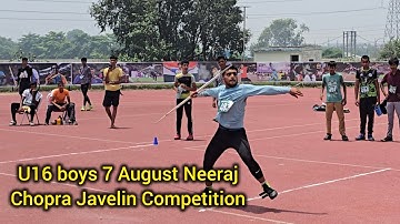 U16 boys 7 August Neeraj Chopra Javelin Competition #neerajchopra 