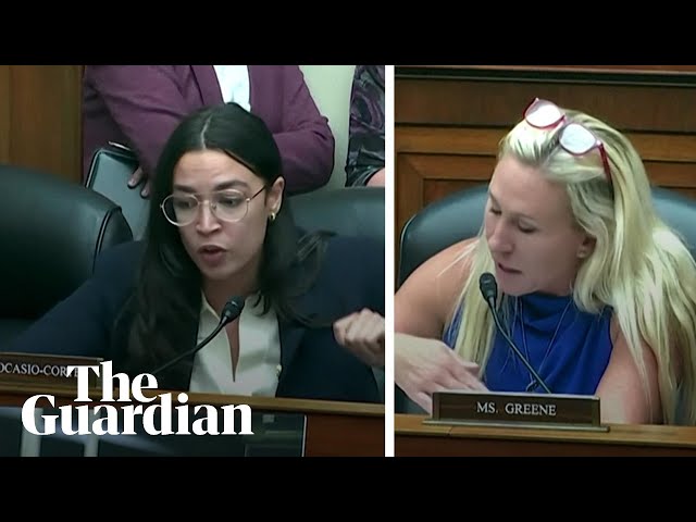 Marjorie Taylor Greene and Alexandria Ocasio-Cortez clash in chaotic US House hearing class=