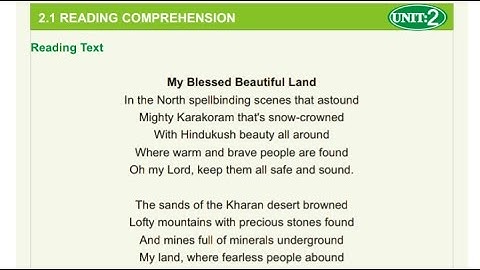 My blessed beautiful land| Class 8 unit 2| Sindh textbook board| Natural beauty of Pakistan