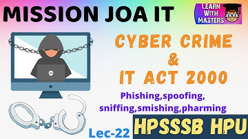 IT ACTS & CYBER CRIME (PHISHING ,SPOOFING ,SNIFFING)||JOA IT CRASH COURSE || HPSSSB || HPU ||PART-22