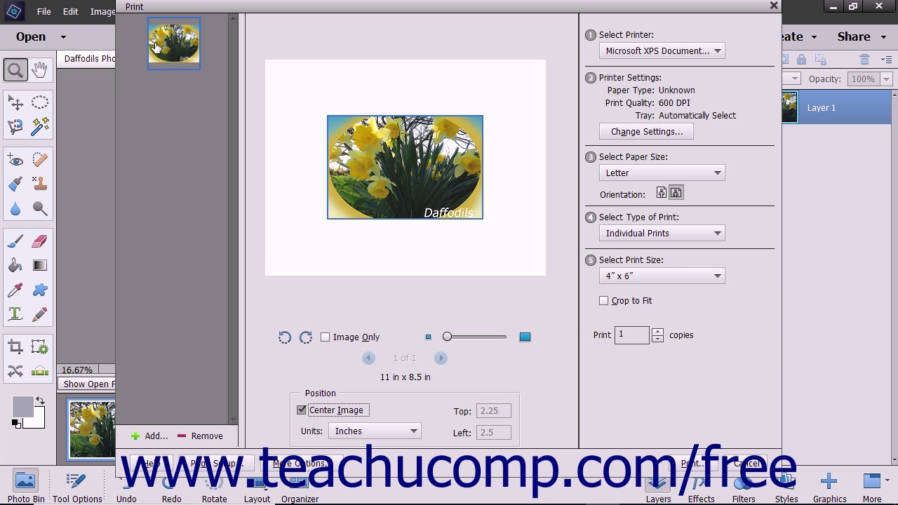 Photoshop Elements 2018 Tutorial Printing Images Adobe Training - YouTube