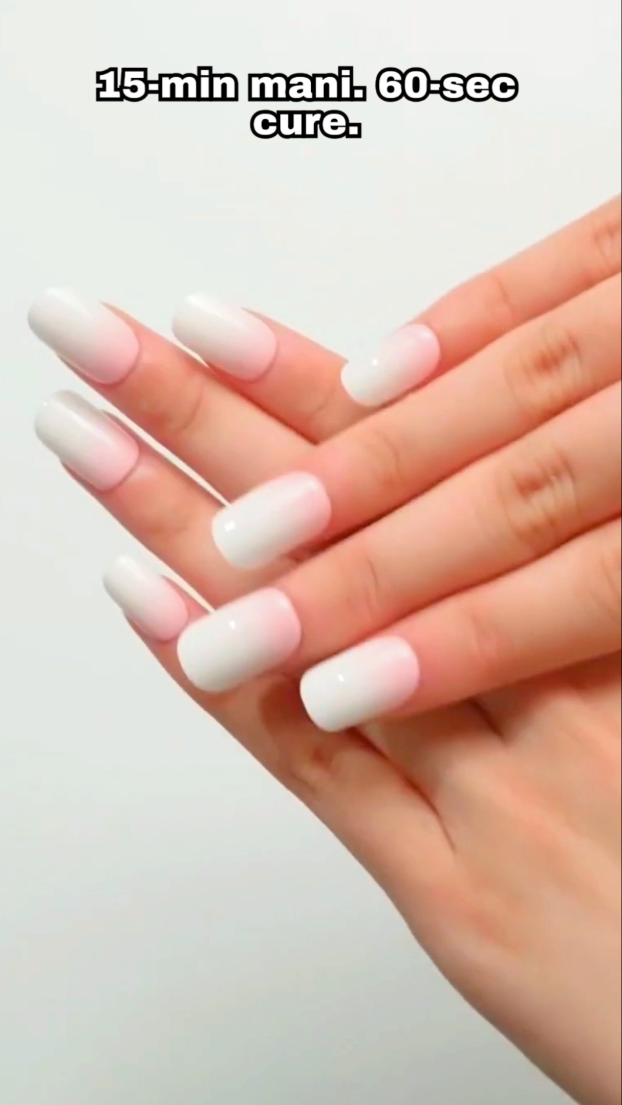 Pink Ombre Semi-Cured Pedicure Gel Nail Strips applied on real nails