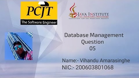 Data Base Task 05 | The Insert Query Statement | 1st Year | Java Institute| Vihandu Amarasinghe