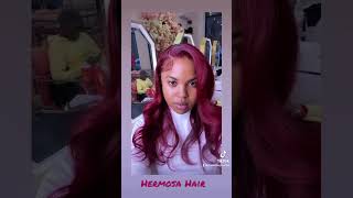 Glueless 99j wig | Hermosa Hair #99jwig #blackgirlmagic #gluelesswig #99j  #color #frontalwig