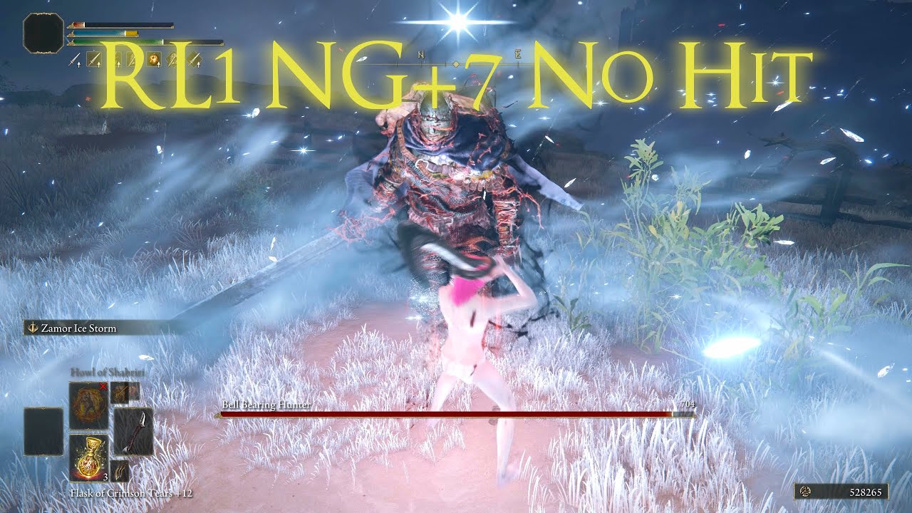 [Elden Ring] RL1 NG+7 Zamor Curved Sword vs Bell Bearing Hunter No Hit (2K Boss Fight Gameplay