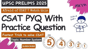 CSAT PYQ One Question Series |  Topic: Number System #csatpreparation #csatpyq #csat #ias#upscpyq