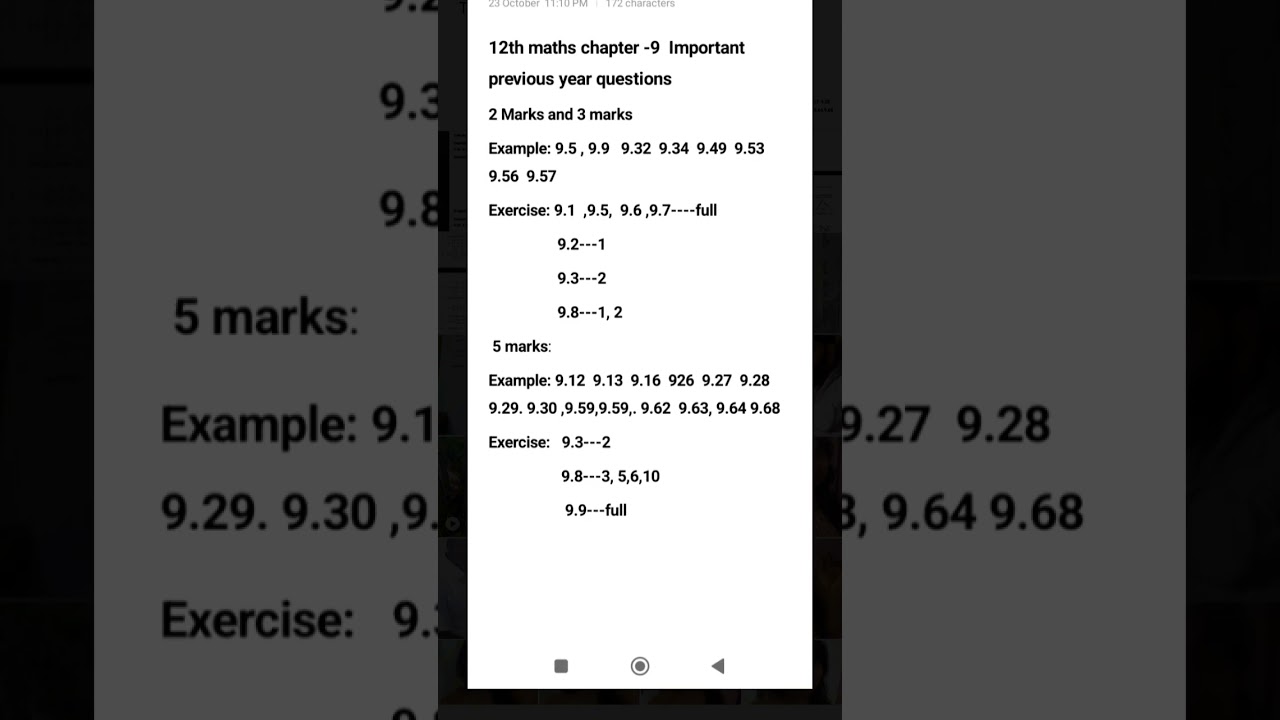 12th standard mathematics chapter 9 important previous year question s