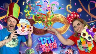 FÁCIL DE FAZER✅ MASCARÁ PARA BRINCAR NO CARNAVAL COM O TITI E A TATA  #carnaval #infantil #escola