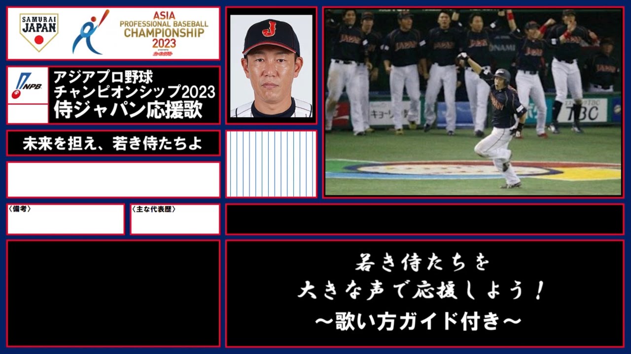 【2023アジアプロ野球チャンピオンシップ】侍ジャパン出場野手応援歌ガイド＋α
